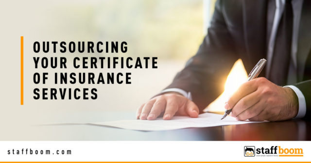 Corporate Man Writing on Paper - Banner Image for Outsourcing Your Certificate of Insurance Services Blog