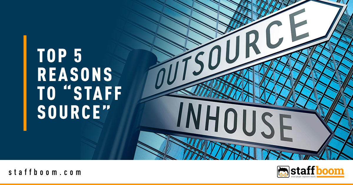 Outsource and Inhouse Road Signs - Banner Image for Top 5 Reasons to “Staff Source” Blog