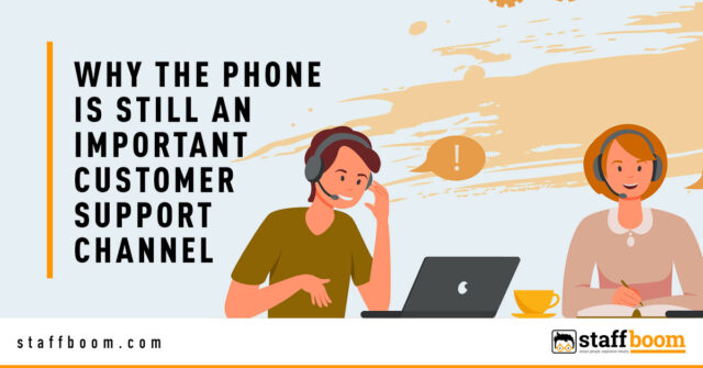 Call Center Agents Graphic - Banner Image for Why the Phone Is Still an Important Customer Support Channel Blog